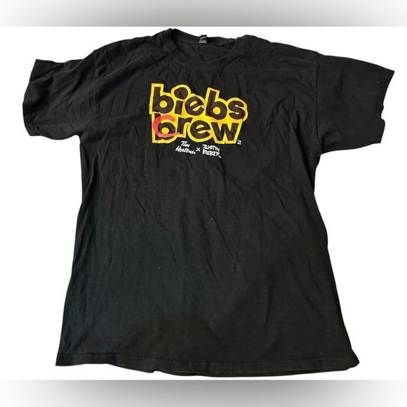 Black Tim Hortons Justin Bieber Tee XL - Picture 1 of 5